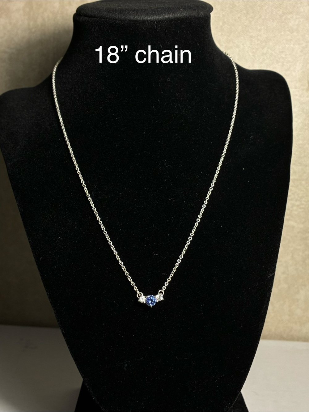 VTG Orfevrie Wiskemann OW Sterling 925 Blue Iolite 18” Necklace